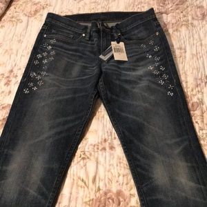 Juicy Couture Slouchy Straight Jeans with Sequins NWT